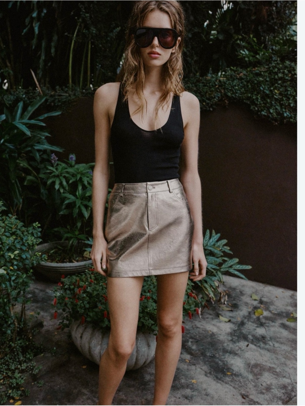 Zara Faux leather mini skirt